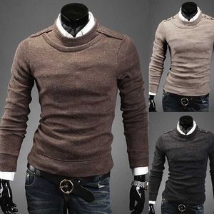 ZOGAA Mäns Nya Business Casual Self-Cultivation Round-Neck Pullover Tide Stickad varmt tröja Män O-Neck Slim Sweaters Y0907