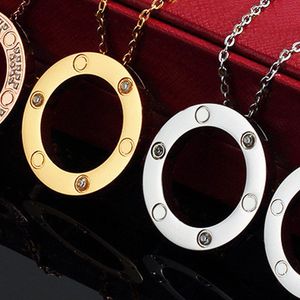 316L Love Luxury Pendant Necklaces Women Stainless Steel Couple Fashion Jewelry on The Neck Christmas Valentine Day Gifts for Girlfriend Wholesale