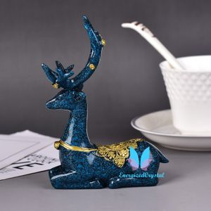 Cervos azuis escuros de cristal de cristal de crystal resina sala de resina Decor esfera 1 ordem