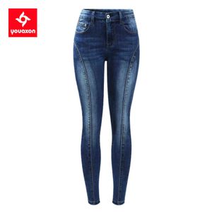 2397 Youaxon Classic Five Pockets Cropped Jeans Damen Stretchy Skinny Denim Hosen Hosen Bleistift für Frauen 211129