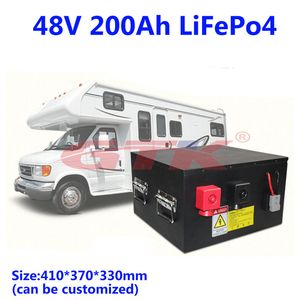 Batteria Lifepo4 200Ah 100Ah batteria al litio 100A 200A 300A continua per 12Kw camper sistema solare barca RV + Caricabatterie 20A