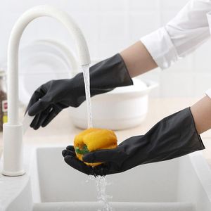 Disposable Gloves Kitchen Durable Water-proof PVC Rubber Black Dishwashing Mittens For Household Scrubber Fruit Vegetable Glove