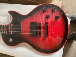 Wholesale electric spiders resale online - Quilted Maple Top Widow Burst Electric Guitar Ebony Fingerboard Red Binding Inlay Spider Serial Number Black Hardware