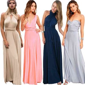 Seksi Kadınlar Maxi Elbise Kırmızı Infinity Uzun Elbise Multiway Nedime Dönüştürülebilir Wrap Parti Elbiseler Robe Longue Femme XXL Y1204