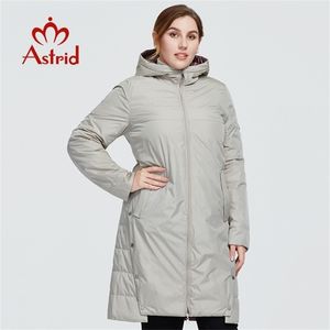 アストリーウィンターウィンターレディースコート女性長い暖かいパーカーファッションジャケットフード付き大型サイズ2サイドウエア女性服9191 211216