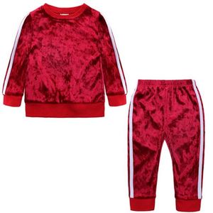 İlkbahar Sonbahar Bebek Erkek Giyim Setleri Çocuklar Kız Eşofman Spor Suit Pleuche Ceket + Pantolon Seti 0-4years Çocuk Giyim