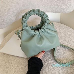 HBP handbags purses ladies clouds bags fashion girl shoulder bags cross body plain ruched wrist bag