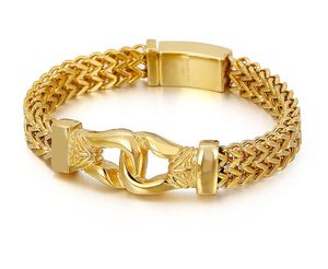 11mm 8,66 polegada de aço inoxidável dourado Ferango Chain link pulseira de bracelete para mulheres mulheres hip-hop jóias