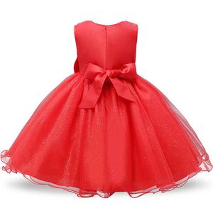 New Year Girl Red Christmas Dress Baby Children Princess Party Costume Kids Dresses For Girls Clothes Santa Outfits 2 3 4 5 6T Q0716