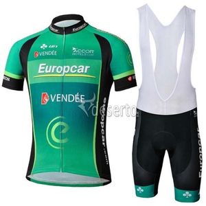 Europcra Team Sommar Mens Cykling Kortärmad Jersey Bib Shorts Set Road Racing Outfits Cykel Uniform Outdoor Sports Wear Ropa Ciclismo S21032910