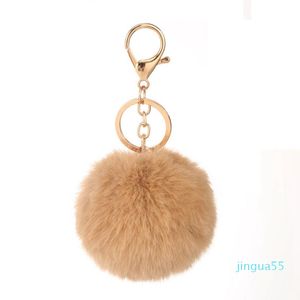 moda 8 cm imita palla di pelo portachiavi borsa per auto portachiavi soffice pelliccia di coniglio finta portachiavi accessori per borse