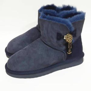 Boots 2021 Real Wool Sheepskin Fur Women's Winter Classic Woman Snow Genuine Warm Top Quality Shoes