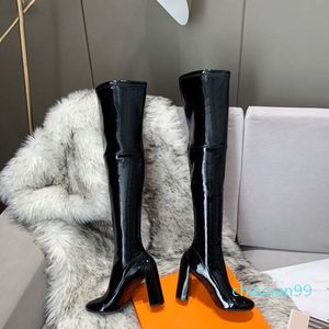 Fashion casual color matching round head women's designer boots women's casual wild non slip suede leather women's boots cowboy 9858