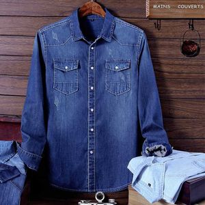 Moda Retro Arte Estilo Menina Denim Camisa de Manga Longa Clássico Cor Sólida Negócio Camisa Casual Casaco Quatro Estações Cowboy Coat 210531