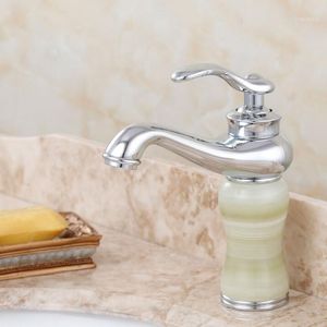 Wholesale tap water quality for sale - Group buy Bathroom Sink Faucets Jade And Brass Faucet Chrome Finished Basin Faucet Luxury Tap Mixer High Quality Water