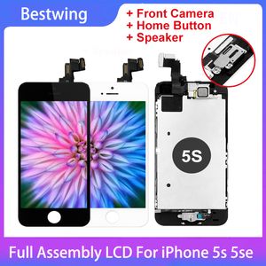 Дисплей экрана AAA LCD для iPhone 5 5S ЖК -дисплей Touch Digitizer Assembly Button Butting Front Camera Dinger Полный экран
