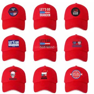 Cały sezon Red Color Let's Go Brandon Ball Caps Sports Dorywczo daszek Kapelusz Baseball Listy US Flag Stars Stipe Snapback Christmas Gifts Anti Biden Trump 2024 EE