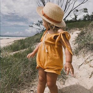 Baby Lovely One-pieces Kids Boy Girls Suspender Romper Brand Cotton Boys Summer Infant Girl Solid s 210429