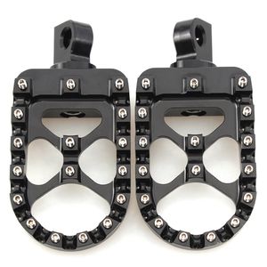 Motorcycle MX Footpeg Footrest Rests Pedal Fat Foot Pegs For Harley Dyna/Sportster Iron 883 1200 Universal Black