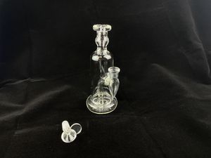 Clear Recycler Bottle Gloka Hookah Oil Rig Rökning Rökning, 14mm Joint Factory Outlet Välkommen till beställning