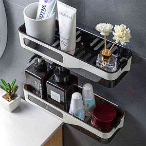 Corner Bathroom Rack Wall Shampoo Shower Drain Pipe Storage Plastic Kitchen Bag Pendant 210423