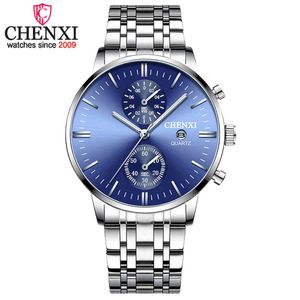 Chenxi relógios de quartzo para homens multifunções luminosa analógica relógio de pulso à prova d 'água cronógrafo de moda data relogio masculino q0524