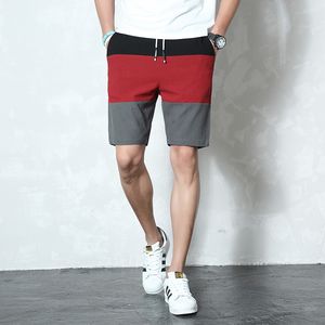 Casual shorts homens elásticos cintura de verão praia linho de algodão bermuda joelho comprimento moda respirável shorts seco k40