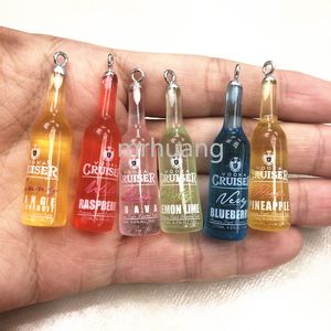 Charms cocktail Bottle Keychain Jewlery Findings Phone Case DIY Beer Earring