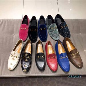 women Flat designer Dress shoes 100% Authentic cowhide Metal buckle Lady leather letter casual shoe Mules Princetown Men Trample Lazy Loafer