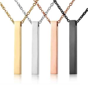 Wholesale vertical name bar necklace resale online - Custom Engraved Personalized Name Stainless Steel Vertical D Blank Bar Necklace