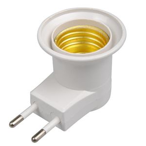 Wholesale types of plug sockets resale online - Lamp Holders Bases Base E27 LED Light Male Socket To EU Type Plug Adapter Converter For Bulb Holder With ON OFF Button