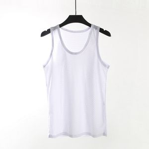 Men Tank Top Gym Clothing Quick Dry Mesh Breathable Vest For Male Athlete 0 Round Neck Shirt Sleeveless Mens Garment