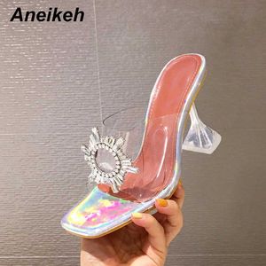 Wholesale classic sandals flower for sale - Group buy Aneikeh Summer Classic Flower Buckle PVC Sandals Women Sexy Pointed Open Toe Roman Thin High Heels Pumps Party Shoes
