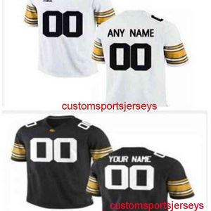 Dikişli erkek Kadın Gençlik Iowa Hawkeyes Beyaz Siyah Sarı NCAA Futbol Forması Özel Herhangi Bir Adı Numarası XS-5XL 6XL