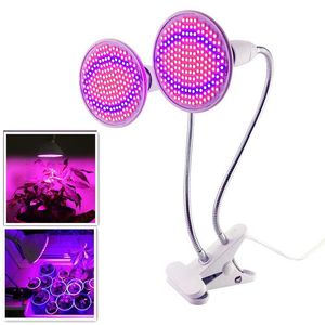 Lumiparty 400LED Växt Grow Light Double-Head Clip med röd blå lampa Inomhus Växthös Hydroponic Vegetabilisk odling 40W Lights