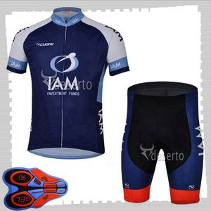 Pro Team Iam Cykling Kortärmad Jersey (Bib) Shorts Sets Mens Sommar Andningsväg Cykel Kläder MTB Bike Outfits Sport Uniform Y21041520