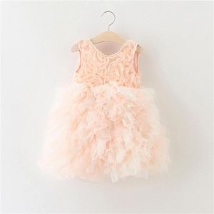 Wunderschönes Mädchen-Prinzessin-Rüschenkleid für Kindergeburtstagsparty, Tutu-Blumenkostüm 210529