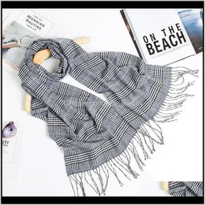 Hats, & Gloves Aessories Plaid Winter Scarf Men Fashion Casual Scarfs Warm Cashmere Male Scarves Long Tassels Shawls And Wraps Bufandas Hombr
