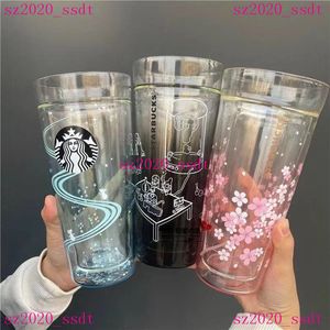 580Ml mug Arrived Starbucks Doubel layer Glass Water Coffee Milk Cup Gift Product for Friends