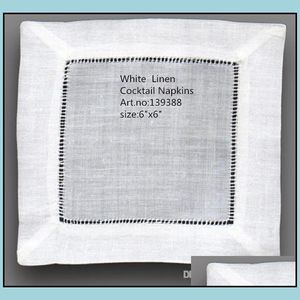 Table Napkin Home Textiles & Garden Tablemat Wholesale 120Pcs/Lot 6"X6"Square Elegant White Linen Cocktail Napkins Is Dress Up Any Drop Deli