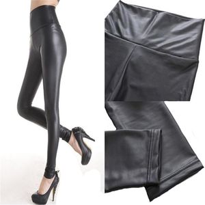 Modeclub Schwarze Leggings Stretch Frauen Sexy Kunstlederhose Alles Größe XS S M L XL XXL XXXL-HOSE 210925