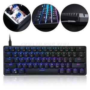 SK61 61 Chave USB conduzido conduzido LED Axis Backlit Gaming Teclado Mecânico Desktop Dropl