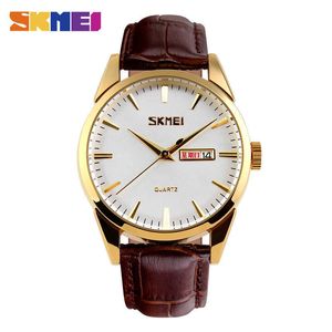 SKMEI Fashion Mens Klockor Top Märke Luxury Calendar Display Watch Män 3Bar Vattentät Quartz Armbandsur Relogio Feminino 9073 Q0524