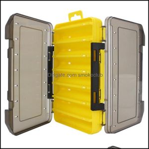 Sport Outdoorsdouble Sided Wędkowanie Przynęty Przynęty Storage Box Plastic Store Case 14 Przedziały Duża Pojemność Tackle Skrzynki Aessors Drop