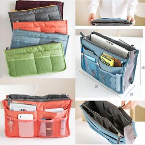 Förvaringspåsar Portable Cosmestic Bag Women Ladies Outdoor Travel Infoga Handväska Organiserare Purse Liner Make Up Tidy