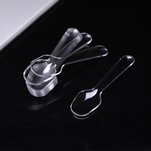 Kök Engångs Spoons Party Patesware Transparent Clear Small Mini Spoon för Jelly Ice Cream