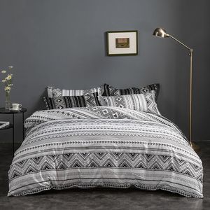 Czeski Geometryczny Platding Platding Set Paski Nordic Proste Duvet Cover Bedclothes Strona główna Bliźniacz Królowa Queen 220x240