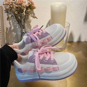 Lolita Grough-Size Big-Toed Buty 2021 Fall Ins Tide Lace-UP Casual Preppy Wygodne Damskie Sport Tata Y0907