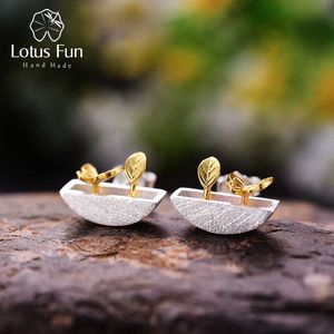 Lotus Fun Real 925 Orecchini in argento sterling Creativi gioielli fatti a mano My Little Garden Stud per le donne Regalo Brincos 210628