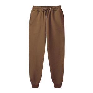 Mäns byxor män solid färg brun aprikos harem mode märke högkvalitativa casual byxor manliga dragsko penna sweatpants